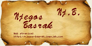 Njegoš Basrak vizit kartica
